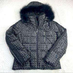 Breach •S• down puffer jacket with fox fur trim
